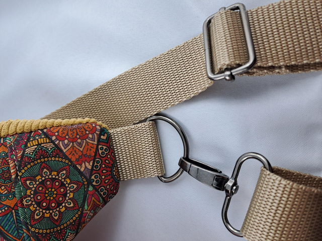 Sac banane bi matière - moutarde et arabesques - Nazaré – Image 2