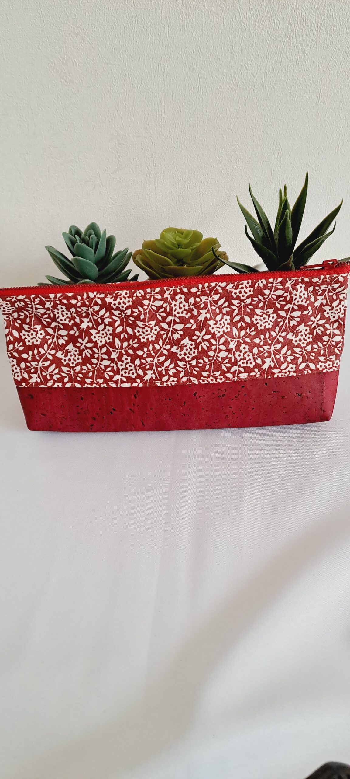 Trousse Evora fleurs blanches - Bi matière – Image 2